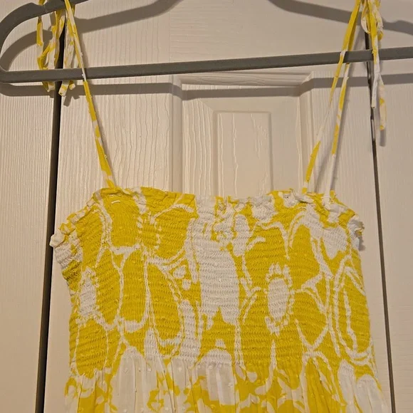 Jcrew Summer Spaghetti Strap Floral Yellow Dress As Seen On Sookie Stackhouse - Picture 2 of 10